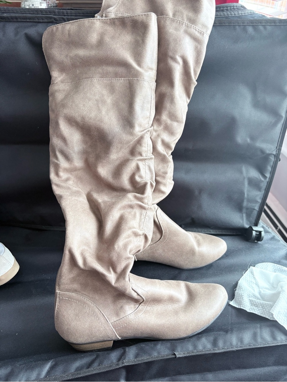 Fergalicious Taupe Over-the-Knee Slouch Boots